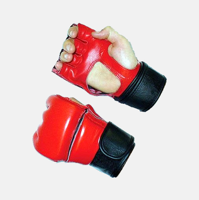 Red leather gloves