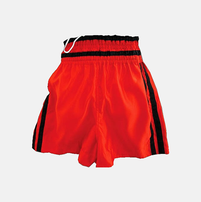 polyester silk red shorts