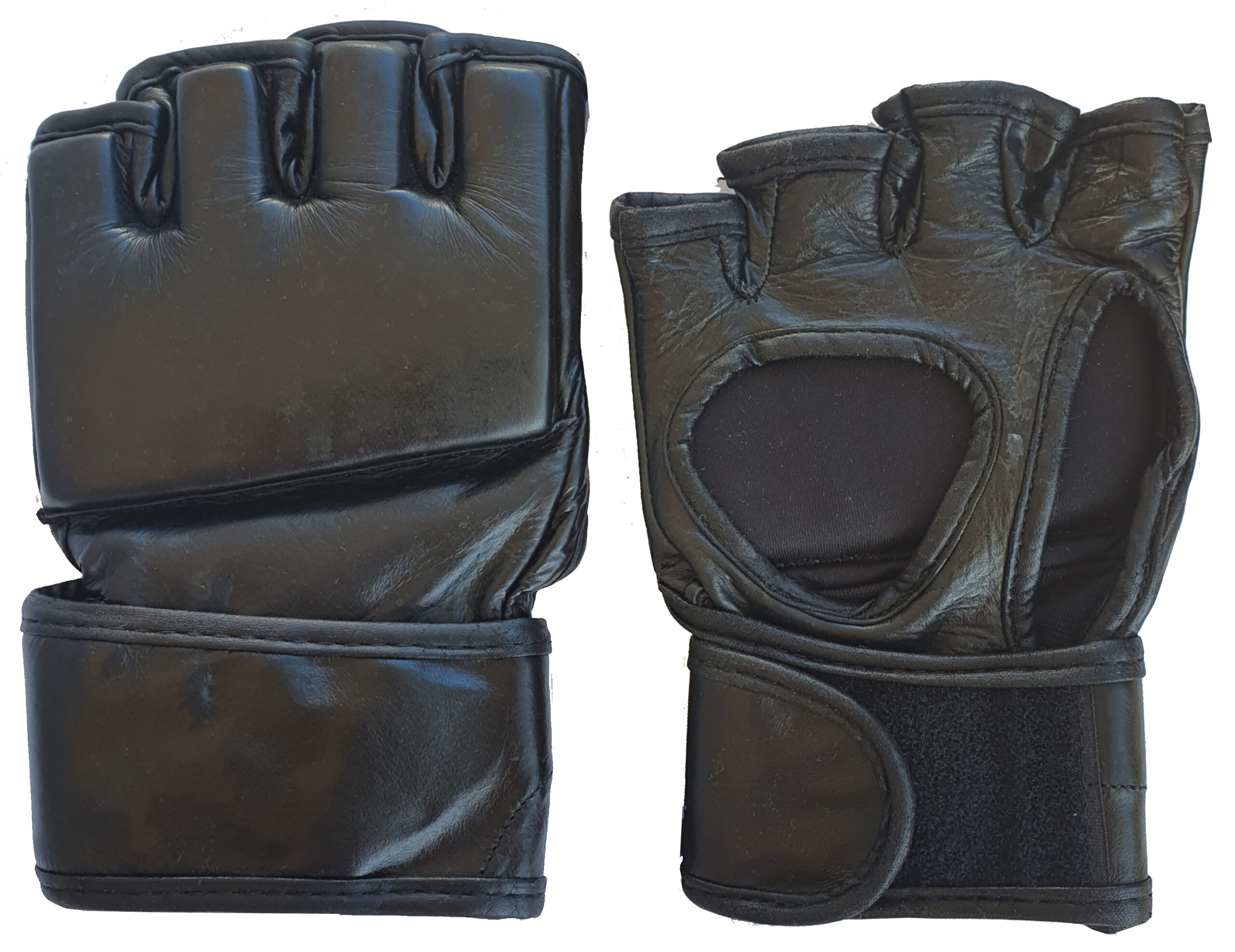 black leather gloves